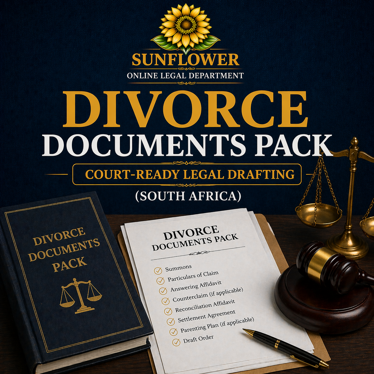 Divorce Documents Pack — Court-Ready Legal Drafting (South Africa)